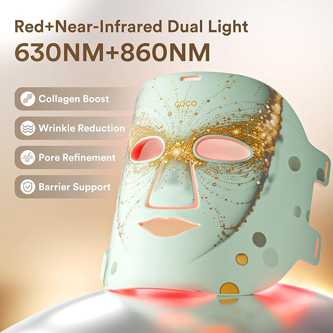 Red Light Therapy for Face Red Blue and Near-Infrared Light Therapy Mask for Face Anti-Wrinkles &amp Facial Skincare Portable &amp Rechargeable LED Face Mask Light Therapy for Fine Lines and Bl