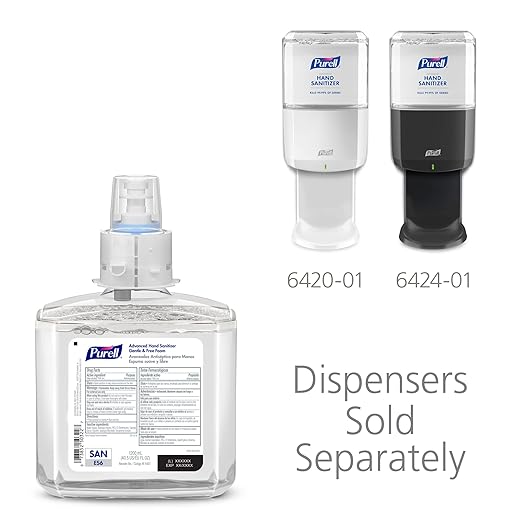 PURELL Advanced Hand Sanitizer Gentle &amp Free Foam Fragrance Free 1200 mL Refill for PURELL ES6 Automatic Hand Sanitizer Dispenser (Pack of 2) - 6451-02