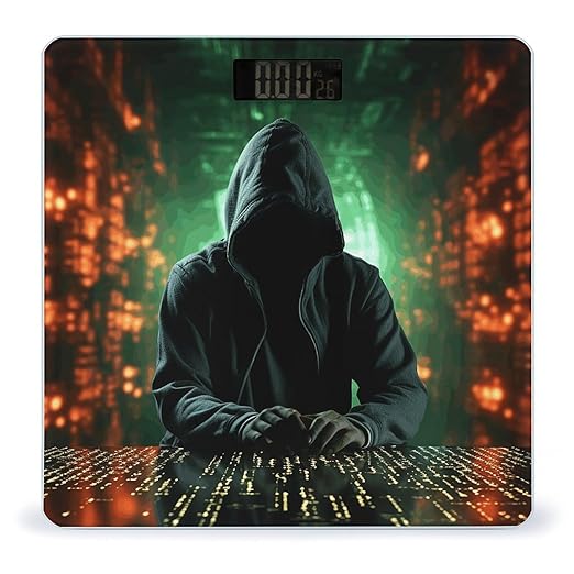 Hacker Attack Scale for Body Weight Anti-Slip Sturdy Tempered Glass Weighing Machine Highly Digital Accurate Bright LCD Bathroom Scale for Household Gift