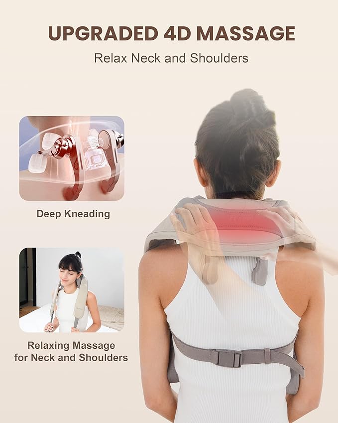 Cordless Neck Massager with Heat &amp Foot Massager