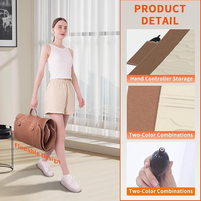 Full Body Massage Mat with Heat Back Massager for Pain Relief Deep Tissue Back Massage Pad with Lumbar Support Traction Device 10 Vibration Motors &amp 5 Massage Modes 2 Heating Pads for Back