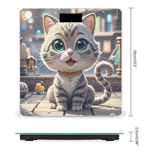 Cute Cartoon Animal Kitten Smart Scale for Body Weight Accurate Bathroom Scale with LED Display Digital Weight Scales Weighing Machine High Precision Scales for Bath Home