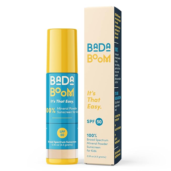 Bada Boom Mineral Translucent Sunscreen Powder Brush on SPF 50 for Kids and Sensitive Skin
