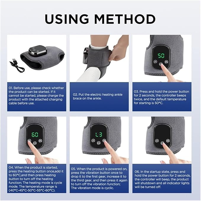 Triple Method Massager 3 in 1 Massager for Neuropathy 3 Vibration Mode5 Heat Leavel for Relax Feet (2PCS)