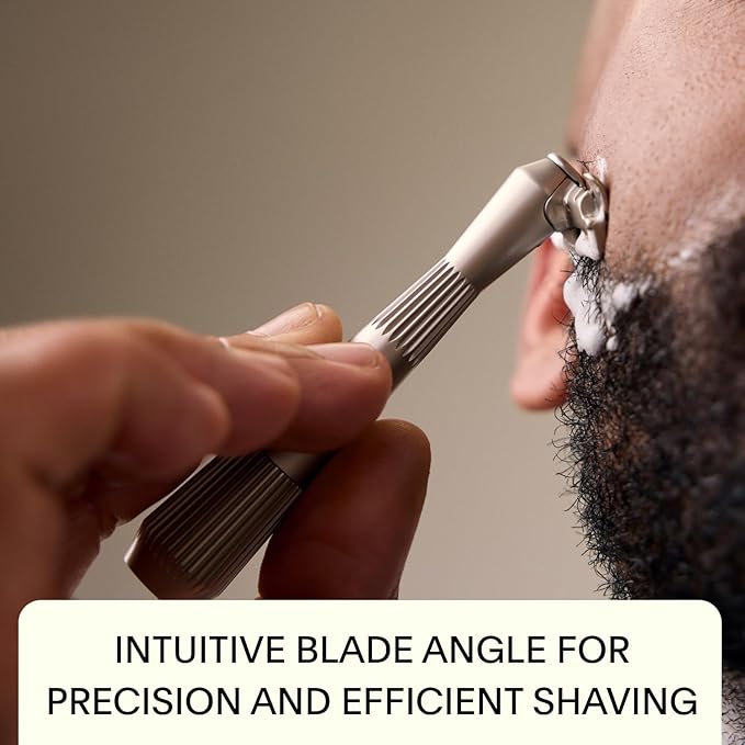 Leaf Twig Razor by Leaf Shave All-Metal Single Blade Razor for Men &amp Women Fixed Head w/Magnetic Load Assist Includes 5 Stainless Steel Blades - Face Shaving Lighter Hair Sensitive Skin - Chr