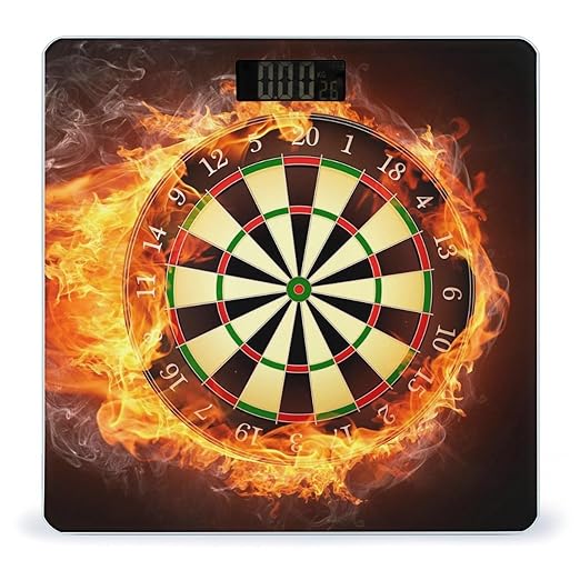 Dart Board Scale for Body Weight Anti-Slip Sturdy Tempered Glass Weighing Machine Highly Digital Accurate Bright LCD Bathroom Scale for Household Gift