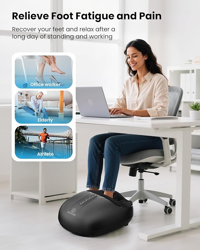 COMFIER Large Shiatsu Foot Massager with HeatSize Up to 15FSA Eligible Items &amp HSA StoreElectric Feet Massager for Plantar FasciitisNeuropathyFoot WarmerGifts for Women Men