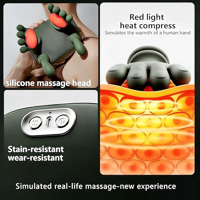 2026 (Upgraded Version) Shiatsu Neck and Back Massager with Heat Portable Bionic Relaxation Massager for Shoulder Cervical Spine &amp Leg Pain Relief Real Touch Therapy Multiple Modes Black