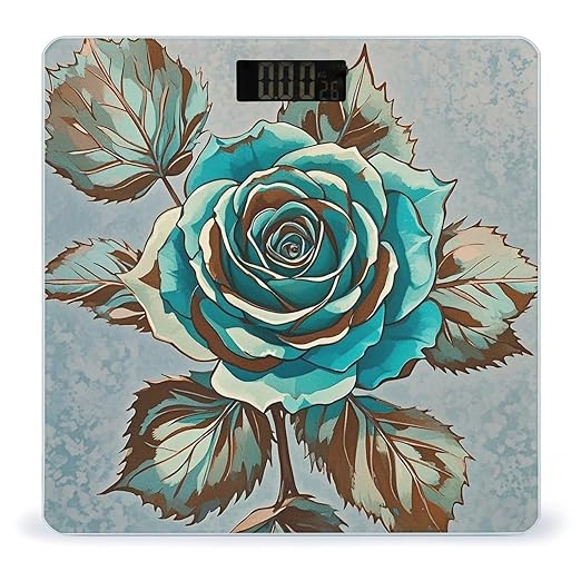 Brown Teal Turquoise Rose Smart Scale for Body Weight Accurate Bathroom Scale with LED Display Digital Weight Scales Weighing Machine High Precision Scales for Bath Home
