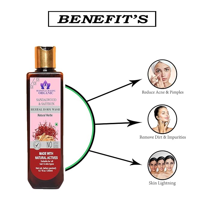 Luxury Sandalwood &amp Saffron Harbal Body Wash 300 ml
