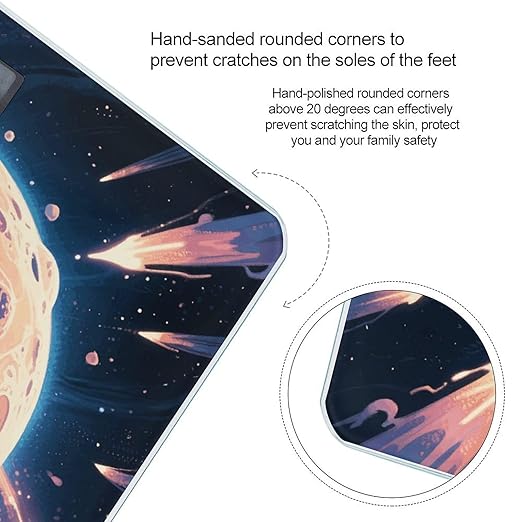 Mysterious Planet Scale for Body Weight Sturdy Tempered Glass Weighing Scales with LCD Display Accurate Digital Bathroom Scale Convenient Body Fat Smart Scales Easy Read