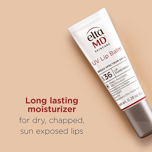 EltaMD UV Lip Balm SPF SunscreenSunscreen Lip Balm with SPF 30+Protects Dry Cracked LipsTransparent Zinc Oxide0.28 Tube(Pack of 2)