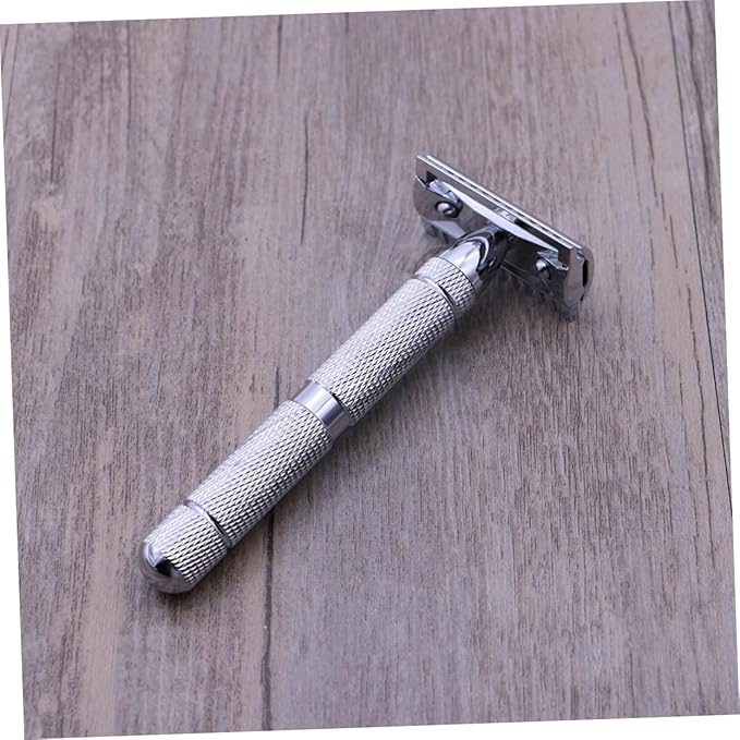 FRCOLOR 3pcs Safety Razor Double Blade Men Shaving Tool Stainless Steel Smooth Shave