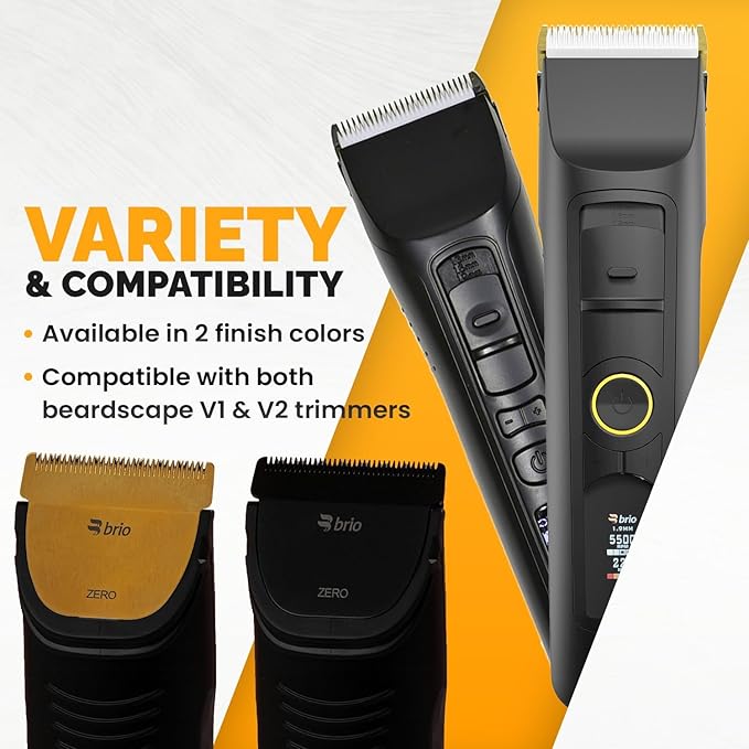 Brio Zero Blade Compatible Beardscape V2 &amp V1 Trimmers Cuts Extremely Close at 0.2mm Stainless Steel Blade Perfect for Super Close Cuts Creating Tight Lines and Cleaning up Mustaches (Gold)