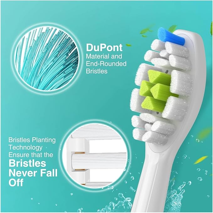 Compatible for 5-20pcs Replacement Toothbrush Heads Compatible with Electric Brush Head 1100 2100 4100 4300 5100 5300 6100 Independent Package(10pcs Black)