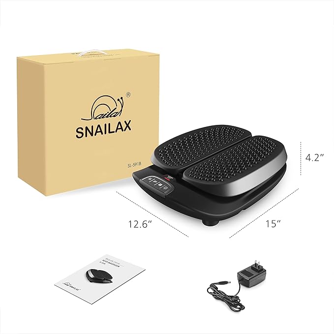 Snailax Foot Massager Machine with HeatRemote Control Adjustable Vibration Feet Massager Machine Increased Blood CirculationPlantar Fasciitis Stress (Black)