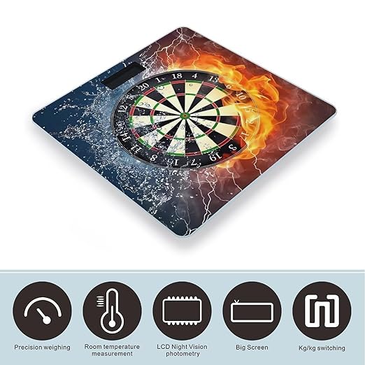 Dart Board Scale for Body Weight Digital Bathroom Scale Precision Smart Weighing Scales with Clear LED Display Accurate High Precision Scales Weighing Machine