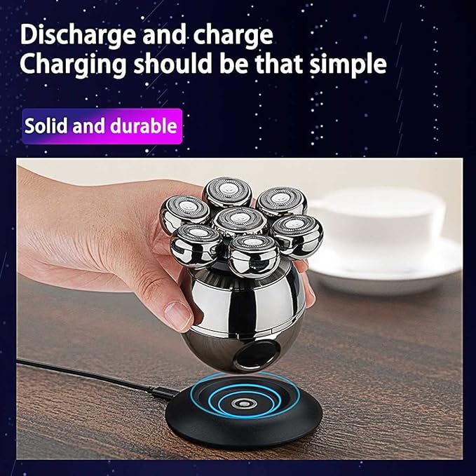 Head Shavers for Bald Men 5 in 1 Men's Rechargeable Bald Head Electric Shaver 7D LCD Display Beard Nose Ear Hair Trimmer Men Facial Cleaning Brush