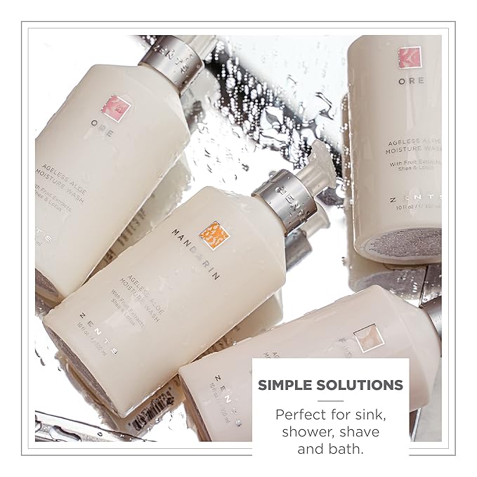 Zents Hand &amp Body Wash (Sun Fragrance) | Hydrating Anti-Aging Cleanser with Organic Shea Butter &amp Aloe for Dry Skin | Gentle &amp Nourishing | 10 fl oz