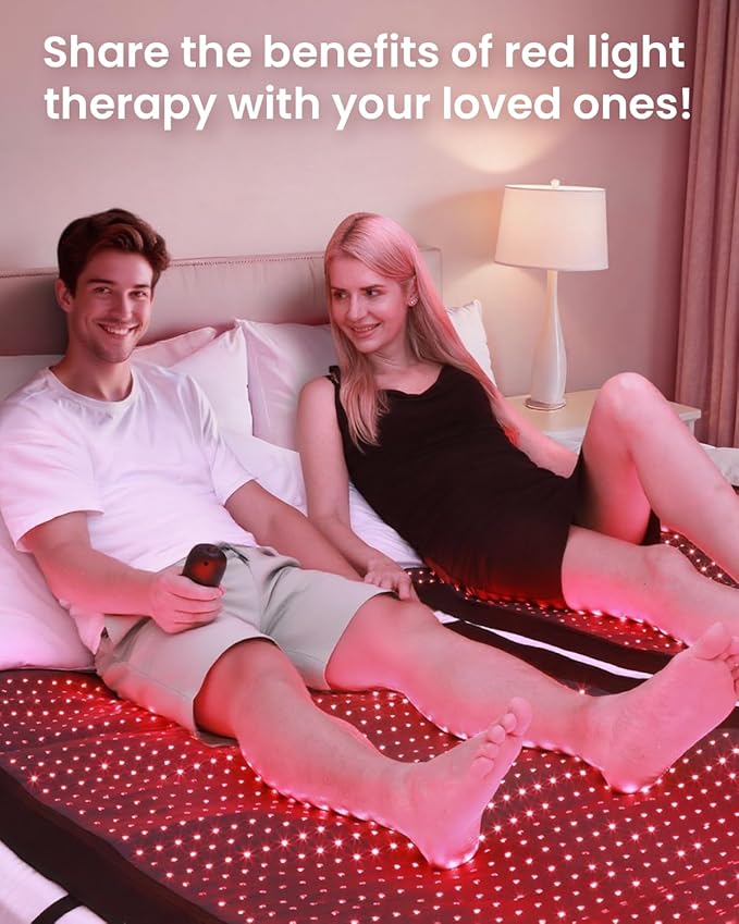 Red Light Therapy Mat Full Body 74.8x33.6 Infrared Red Light Therapy Blanket with 2630 LEDs 660nm &amp 850nm Dual Wavelength Pulse Modes Timer &amp Intensity Control