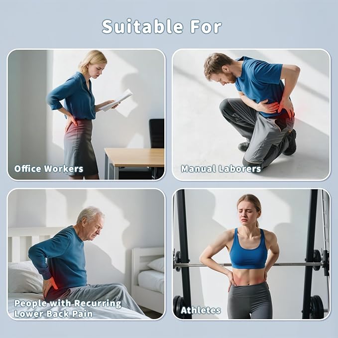Zenopax Electric Lumbar Traction Device for Lower Back Pain Relief Back Massager with Dynamic Airbag Traction 3-Level Heat Vibration - Quick Relaxation Easy to Use Home/Office Use