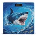 Fiercely Shark Bathroom Scale for Body Weight Bathroom Digital Electronic Weighing Scale with Back Lit LED Display Sturdy Tempered Glass Weight Watchers Scales 400lb