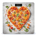 Tomato Heart Shaped Pizza Scale for Body Weight Anti-Slip Tempered Glass Digital Bathroom Scales Clear LCD Display Weighing Scale Safe Rounded Corners Smart Scales