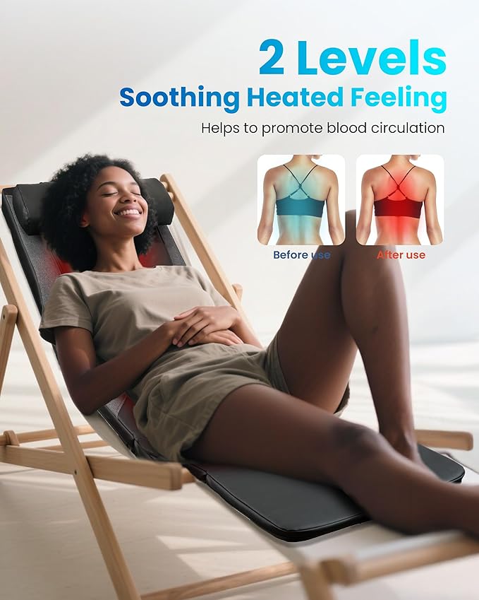 COMFIER HSA Eligible Shiatsu Full Body Massage Mat with Heat FSA Back Massage Pad for Pain Relief Deep Tissue Kneading &amp Vibration Heating Chair Massager for Recliner Sofa Bed Gifts for Men Wo