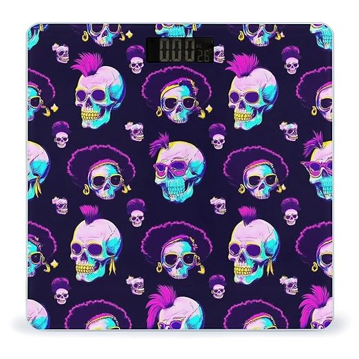 Digital Bathroom Weighing Scale Energy Saving Scale Smart Scale for Body Weight Cool Goth Rock Skull