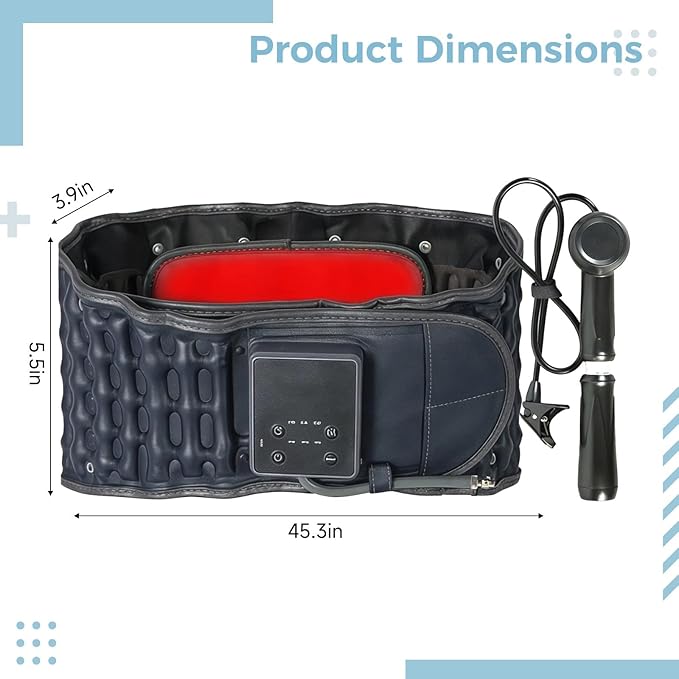Smart Control Temperature with Traction Belt Massager Inflatable Back Massager for Pain Lower Back Heat Charger Type-C Waist