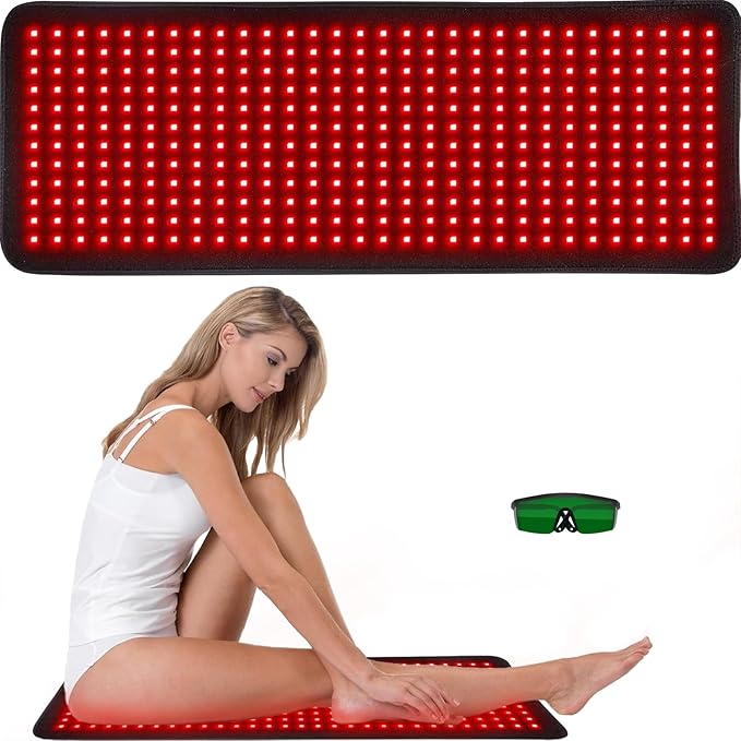 Red Infrared Light Therapy Mat for Body 31.75 x 11.5 Red Light Pad Upgraded 3 Chips in 1 Beads 360pcs LEDs 660nm 850nm RLT Device for Body Back Shoulder Knee Joint Pain Relief Ideal Gift