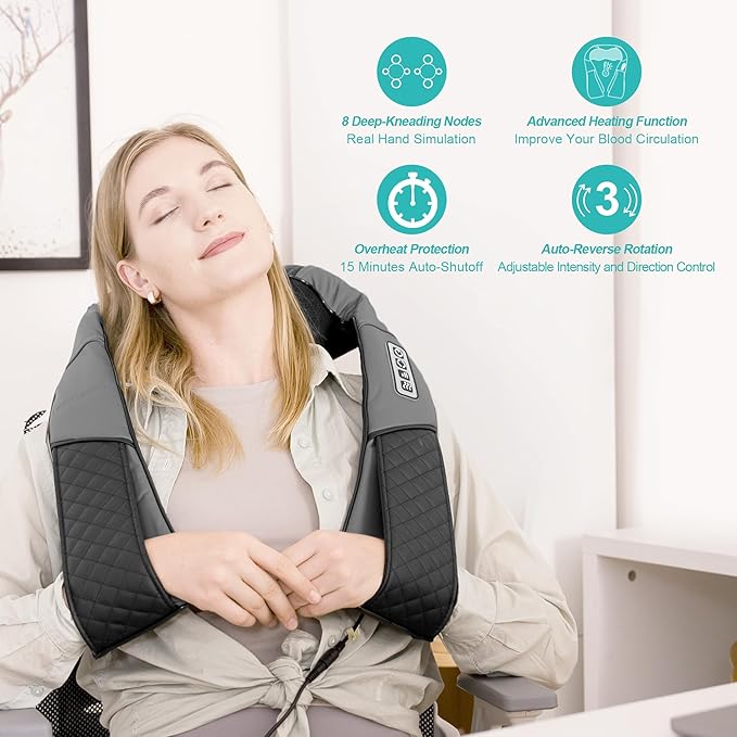 Medcursor Foot Massager Machine Neck and Shoulder Massager with Heat