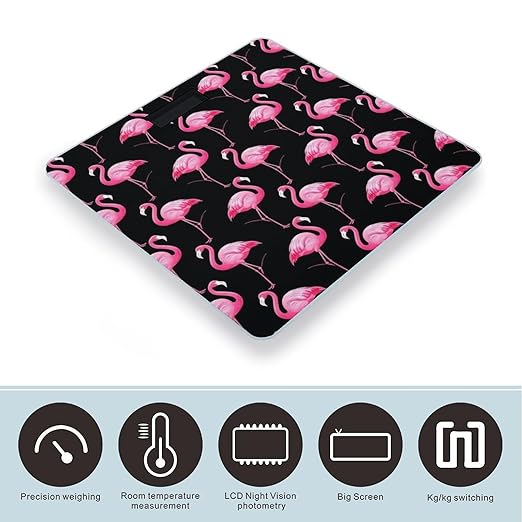 Men's Smart Scale for Body Weight Digital Bathroom Weighing Scale Automatic Switch Energy Saving Scale Lovely Animal Pink Flamingo
