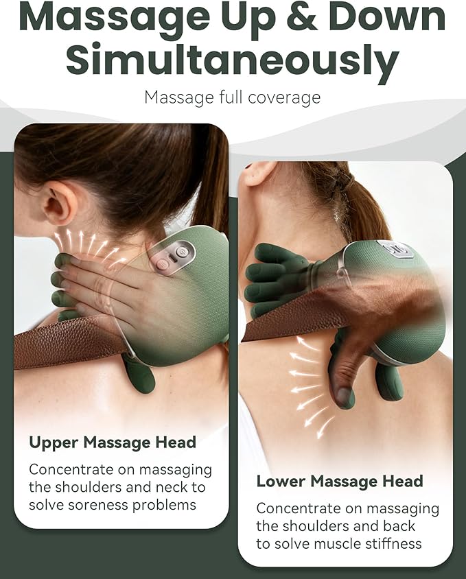 Neck and Back Massager Bionic Hand 4D Neck Massager Heated Comfort Feature Three-Level Adjustment N7 Master Hand Massager Wireless &amp Quiet Design (1Pc)
