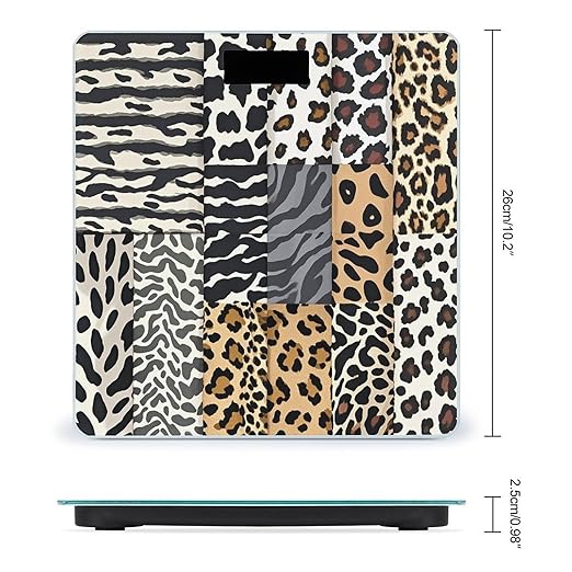 Leopard with Brownish Scale for Body Weight Smart Scales Digital Bathroom Scale High Precision Weighing Scales with Large Display Weighing Machine for People