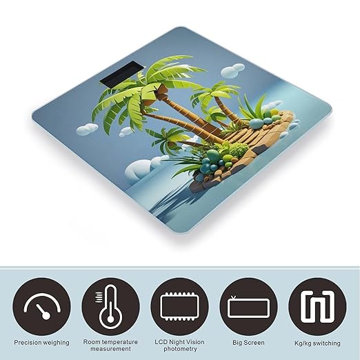 Tropical Tree Smart Scale for Body Weight Accurate Bathroom Scale with LED Display Digital Weight Scales Weighing Machine High Precision Scales for Bath Home