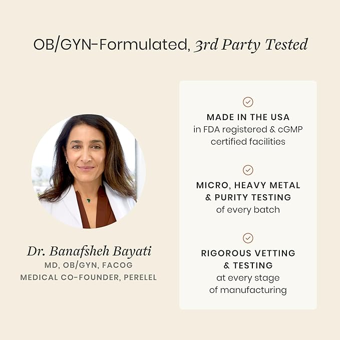 Perelel Peri Support Pack Perimenopause Vitamins for Women for Womens Nutrition Support &amp Overall Wellness Soy &amp Gluten Free Non GMO 30 Daily Pill Packs
