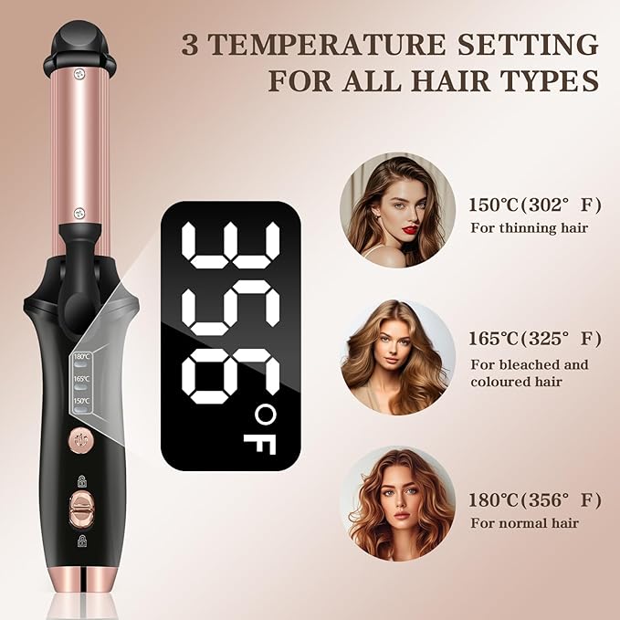 4000mAh Rechargeable Cordless Curling Iron 2-in-1 Mini USB Curler and Straightener Wireless Curling Wand with 3 Temps Settings(302-356°F) Portable Travel Hair Curler Hair Styler for Short &amp Long