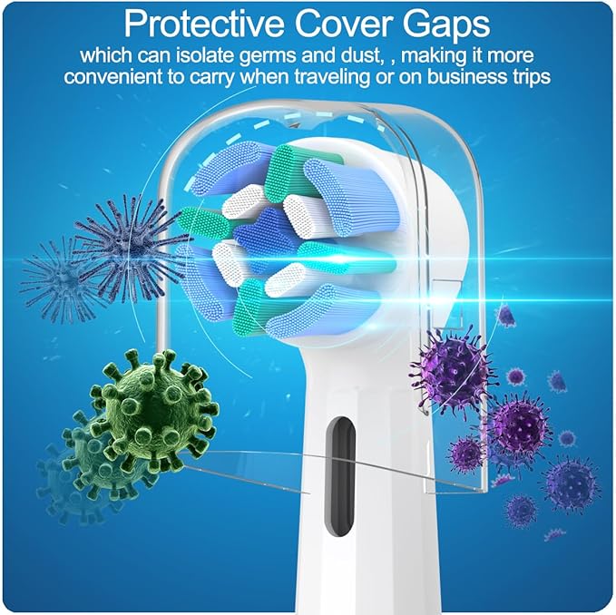 8 Pack Replacement Toothbrush Heads Compatible with Oral B iO Brush Heads for Oral-B iO 2/3/4/5/6/7/8/9/10/7G Series with Covers White