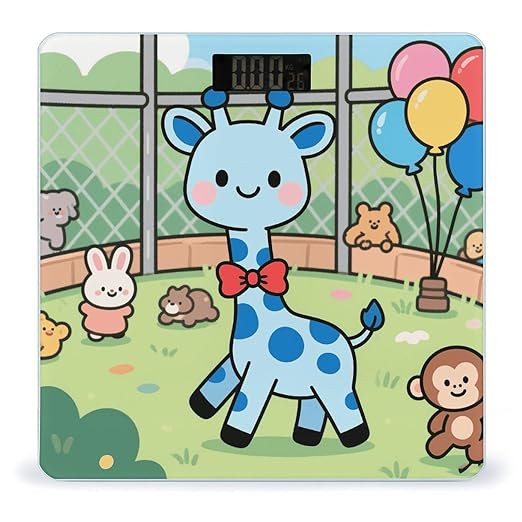 Cute Giraffe Weight Scale Cute Bathroom Scale for Body Highly Accurate Digital Weighing Machine for People Compact LCD Display Scales with Sturdy Toughened Glass Scales