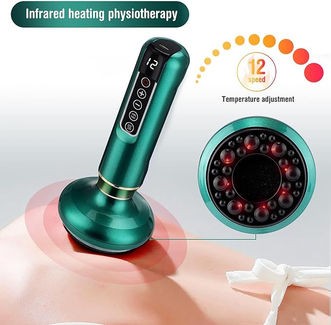 NICHOY Rechargeable Bianstone Scraping InstrumentVacuum Negative Pressure Cupping DeviceHousehold Electric Cupping DeviceNatural Bianstone(A)