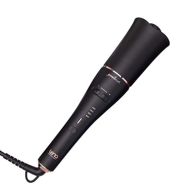 LENA Auto Hair Curling Wand Professional Hair Curler Iron Styler Automatic Rotating Styling Tool with Ceramic Ionic Barrel and Smart Anti-Stuck Sensor for Long and Medium-Length Hair