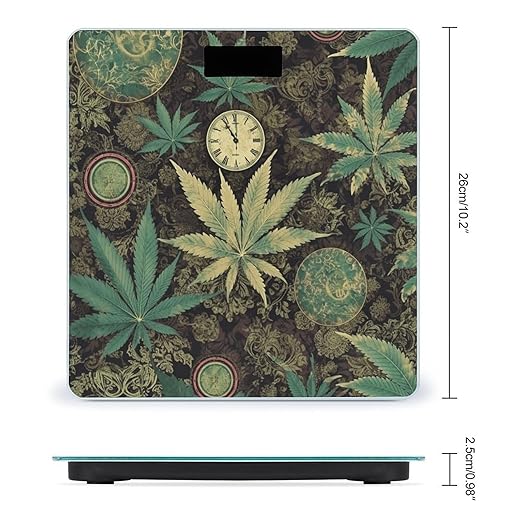 A Puff in Time Weed Marijuana Scale for Body Weight Safe Rounded Corners Tempered Glass Digital Bathroom Scale LED Display 400lb Capacity Weight Scales with High Precision Sensors