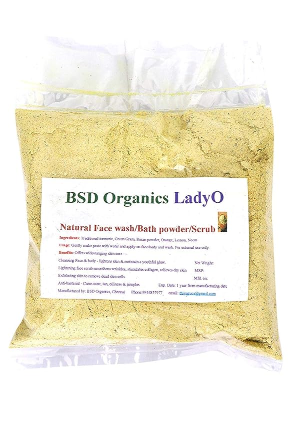 Ladyo Natural Herbal Women Face Wash and Bath Powder/Scrub-500g (1.1 Pounds)