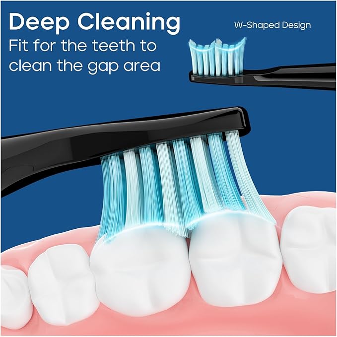 SG-D010 Replacement Brush Heads for SG-575 SG-958 and SG-551 Electric Toothbrush - Soft Bristles 4-Pack Deep Clean(SG-D010White)