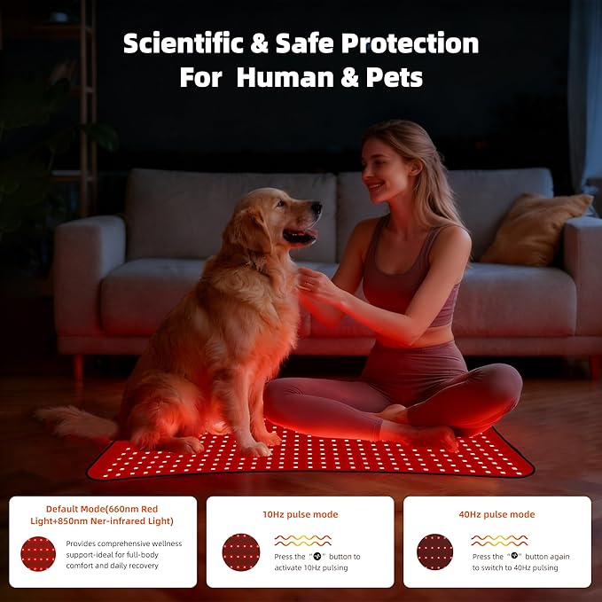 Red Light Therapy Mat for Body Near Infrared Light Therapy Pad with 660nm &amp 850nm Wavelength Home Use for Back Belly Knee Joint Muscle Comfort 600 LEDs 27x24