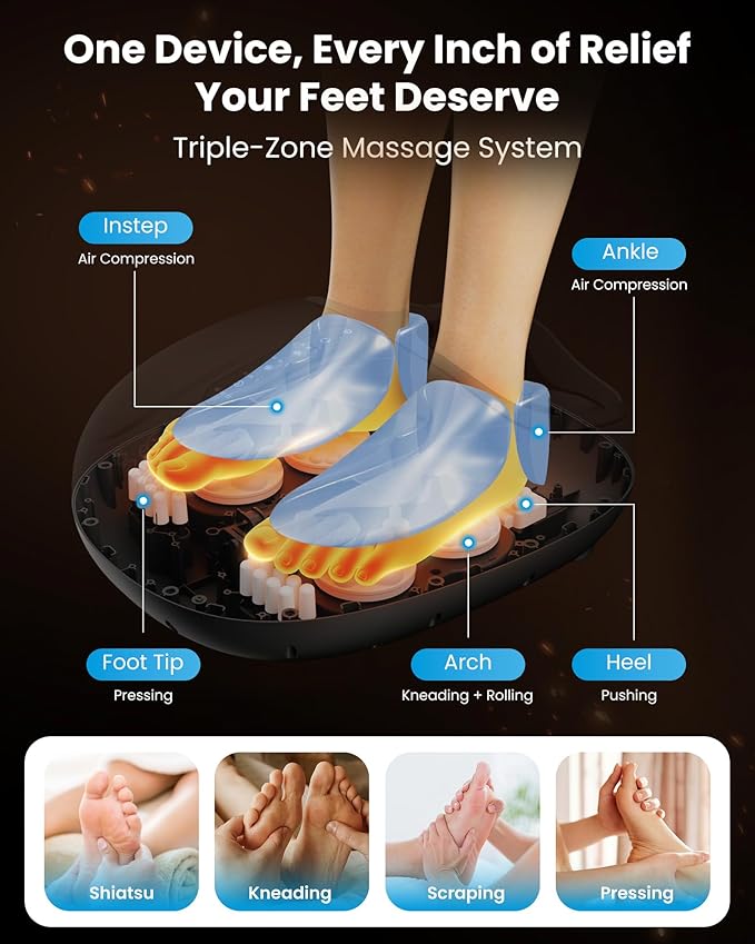 COMFIER Large Shiatsu Foot Massager with HeatSize Up to 15FSA Eligible Items &amp HSA StoreElectric Feet Massager for Plantar FasciitisNeuropathyFoot WarmerGifts for Women Men
