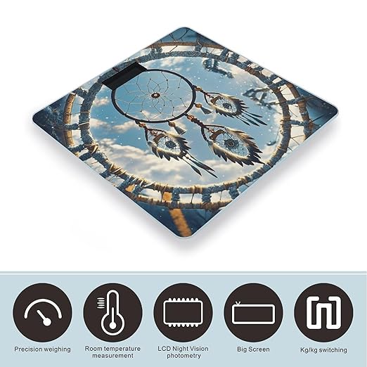 Native American Dream Catcher Scale for Body Weight Smart Scales Digital Bathroom Scale High Precision Weighing Scales with Large Display Weighing Machine for People