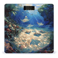 Sea Animals Stingrays Bathroom Scale for Body Weight Bathroom Digital Electronic Weighing Scale with Back Lit LED Display Sturdy Tempered Glass Weight Watchers Scales 400lb