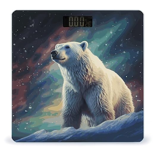 Digital Bathroom Scale for Body Weight Scale with Bright LCD Display High Accuracy Step-On Technology Auto On/Off Polar Bear Digital Scales 400 Lbs /180kg